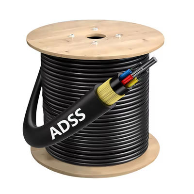 ADSS Single Mode Fiber Optic Cable Single Jacket Aerial Type with Aramid Yarn Strength Outdoor Optical Cable