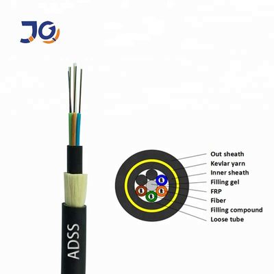 12 48 96 Core ADSS Fiber Optical Cable Stranded Loose Tube Structure