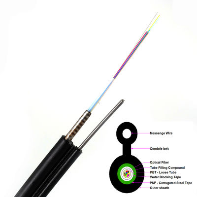HDPE Jacket 4 Core Aerial Fiber Optic Cable Fig Eight GYXTC8S