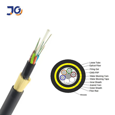 كابل الألياف البصرية ADSS Span 300m العلوي 8 12 48 96144 Core كابل الألياف الضوئية