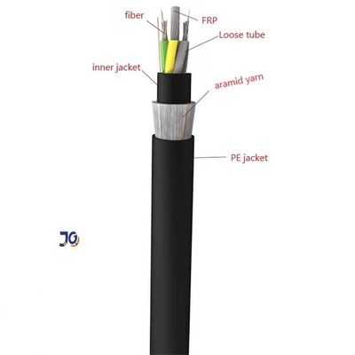 سترة HDPE في الهواء الطلق كل كابل الألياف البصرية ADSS أحادي الدعم ذاتي الدعم