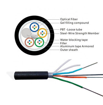 كابلات الألياف الضوئية المدرعة الخارجية 96 الأساسية GYTA Duct Optical Fiber Cable
