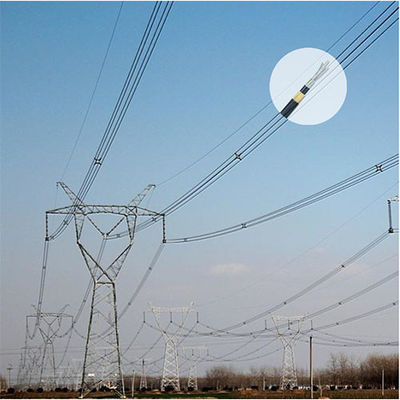 كابلات الألياف البصرية ذات الوضع الواحد 24 قلب ADSS Span 100m كابلات الألياف البصرية