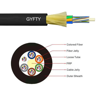 OEM GYFTY G652D 12 24 48 قناة FRP الأساسية كابلات الألياف الضوئية