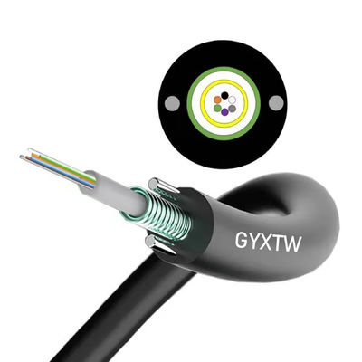 GYXTW كابل ألياف ضوئية مزود بالدرع ذات الوضع الواحد مع غلاف HDPE للاستخدام الجوي والقناة