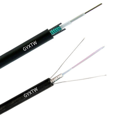 كابل الألياف الضوئية GYXTW مع PSP الفولاذية الشريط الدرع الأسلاك الفولاذية الموازية المزدوجة والأنابيب الفضفاضة المملوءة بالجيل للاتصالات الخارجية