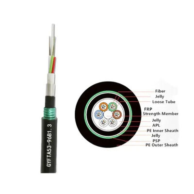 خارجية متقطعة وضع واحد شريط الألومنيوم مرسح كابل الألياف البصرية GYFTA