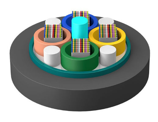 كابل شريط الألياف الضوئية GYDTS أنبوب فضفاض مع شريط فولاذ مغلف