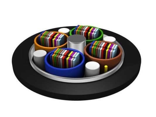 كابل GYDTA الضوئي المصنوع من الألياف المصنوعة من الشرائط ذات الطبقة المتشابكة مع شريط الألومنيوم