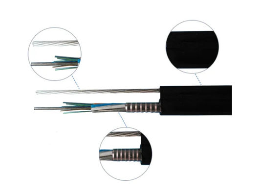 24 النواة الشكل 8 GYTC8A GYTC8S الكابل الذاتي الجوي المزود بالألياف الضوئية