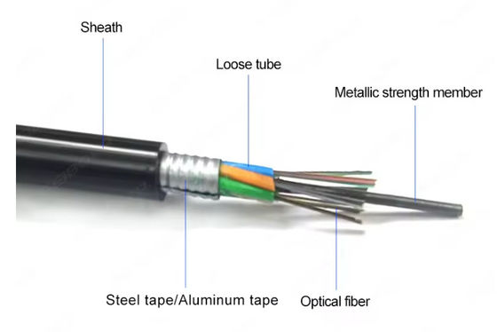 كابل الألياف الضوئية المزود بـ 48 شريطًا فولاذيًا