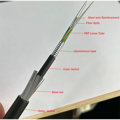 مكافحة القوارض تحت الماء تحت الأرض GYTA33 GYTS33 سلك الفولاذ سلك الألياف الضوئية المدرع