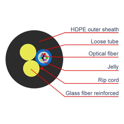 ASU كابل الألياف الضوئية ASU Span 80m 100m 200m 4 6 8 Core 12 هيلوس كابل الألياف الضوئية G652 كابل