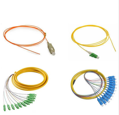 12 نواة SC UPC Fiber Optic Pigtail 0.9mm كابل متعدد الأوضاع لتطبيقات شبكة FTTH FTTB