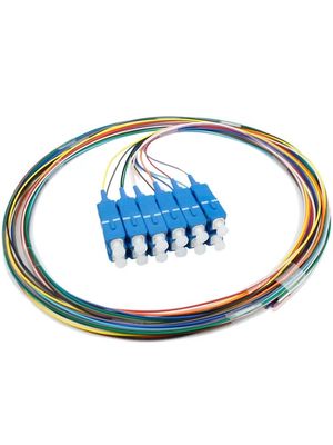 2 12 Core SC UPC SC APC Single Multi Mode Fiber Optic Pigtail متعدد الألوان