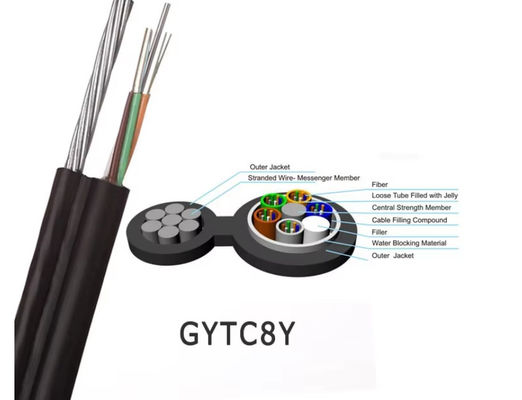 GYTC8S الشكل 8 كابلات الألياف الضوئية الأسلاك المتشابكة الرسول الجوي