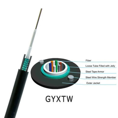 الأنابيب المركزية GYXTW كابل الألياف الضوئية 4 6 8 12 24 النواة OD 6mm النمط الواحد في الخارج