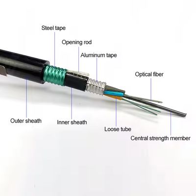 مصنع المخزون في الخارج مزدوج المدرع GYTS53-96 النواة كابل الألياف الضوئية سترة مزدوجة G652D شحنها في نفس اليوم