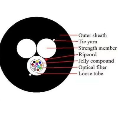 اثنين من FRP الهوائي 12 Core ASU 80 قطرة كابل الألياف الضوئية