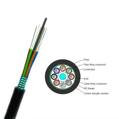 GYTS كابل ألياف ضوئية مدرعة 288 النواة وضع واحد في الهواء الطلق تحت الأرض مباشرة دفن كابل ضوئي من الفولاذ الشريط المقوى