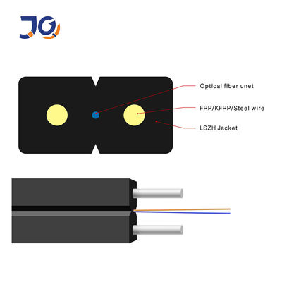 LSZH Jacket 2km / Drum FTTH Fiber Optic Drop Cable المصنعة