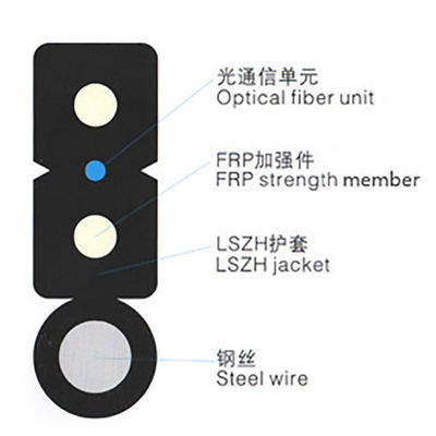 في الهواء الطلق Gjyxfch G657 G652D كابل الألياف Ftth إسقاط الدعم الذاتي