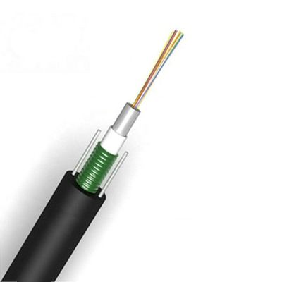 2 إلى 24 Core GYXTW Aerial Fiber Optic Cable PE سترة مع أسلاك فولاذية