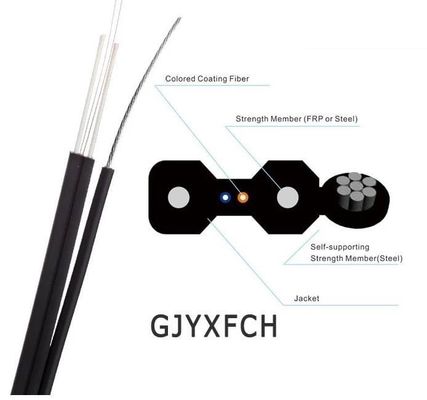 كابل إسقاط الألياف البصرية FTTH الخارجي ذو الدعم الذاتي G652D