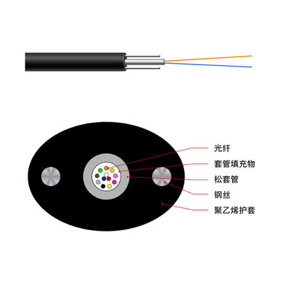 عضو قوة أسلاك الفولاذ FTTH كابل الألياف البصرية GYXTPY