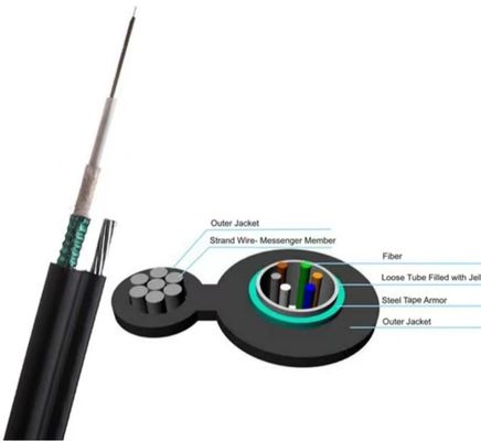 HDPE Jacket 4 Core Aerial Fiber Optic Cable Fig ثمانية GYXTC8S