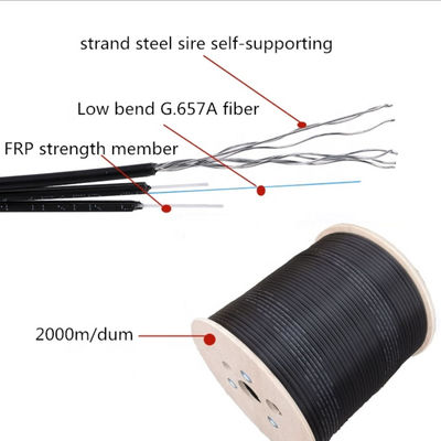 Kfrp قوة FTTH الألياف البصرية إسقاط كابل LSZH سترة