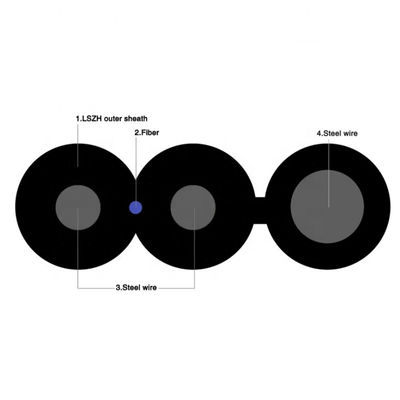 YOFC Frp G657a FTTH كابل إسقاط الألياف البصرية 4 نوى