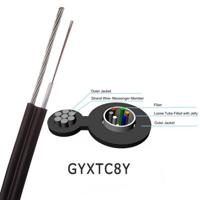 أنبوب مركزي فضفاض أحادي الوضع Gyxtc8y 4 Core Fiber Cable