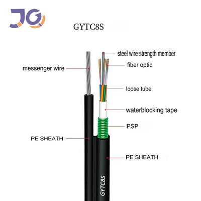4 كبل الألياف الضوئية الأساسي ذو الشكل المفرد 8 GYTC8S للتطبيقات الجوية