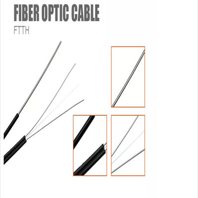 1km 2km 3km طبلة خشبية معقودة FTTH كابل قطرة الألياف الضوئية 1 Core Single Mode كابل الألياف الضوئية الداخلية