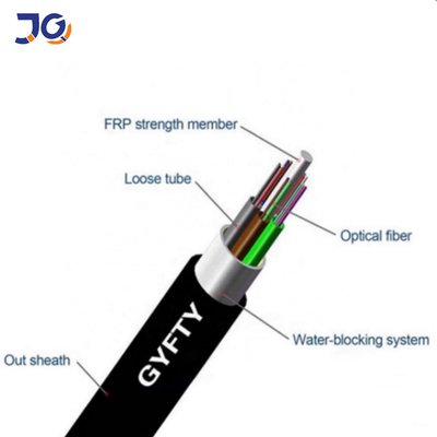 GYFTY Outdoor Aerial 24 48 Core Fiber Optic Cable مع عضو قوة FRP
